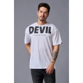 Devil Since 2020 (in Black) Printed White Oversized T-Shirt for Men 5XL