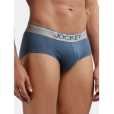 Jockey 8037 Men Super Combed Cotton Solid Brief with Ultrasoft Waistband - Deep Slate (Pack of 2) - None