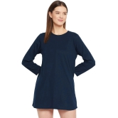 PPTHEFASHIONHUB - Navy Blue Cotton Blend Loose Fit Womens T-Shirt ( Pack of 1 ) - None