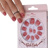 SHORT GLOSSY NAILS-(NAIL KIT INCLUDED)-Smoky Red