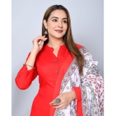 MAUKA - Red Straight Rayon Women''s Stitched Salwar Suit ( Pack of 1 ) - None