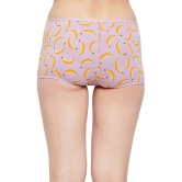 Clovia Purple Cotton Printed Womens Boy Shorts ( Pack of 1 ) - None