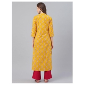 KSUT Yellow Cotton Straight Kurti - M