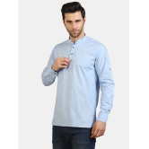 Life Roads - Sky Blue Cotton Mens Shirt Style Kurta ( Pack of 1 ) - None