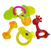 Humaira Plastic Rattles for New Born Baby Teether Non Toxic Toy Set for Toddler, Babies Infants and Children, Multicolor, 4 Pcs