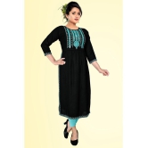 haya fashion - Black Rayon Women's Jacket Style Kurti ( Pack of 1 ) - None