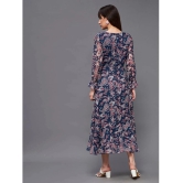 Miss Chase Polyester Printed Midi Womens Wrap Dress - Navy ( Pack of 1 ) - None