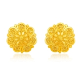 LUV FASHION Gold Stud Earrings ( Pack of 1 ) - Gold