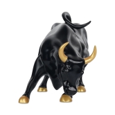 Artarium Abstract Art Bull Showpices for Living Room Charging Bull Statue Sculpture Ornament Animal Figurines for Table Decor Gifting Home Decoration Car Accessory (1 Piece) (Glossy Black)