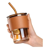 GKBOSS ?Leather  Coffee Cup Polycarbonate Travel Mug 400 mL ( Pack of 1 ) - Multi Color