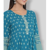 KIPEK - Blue Straight Rayon Womens Stitched Salwar Suit ( Pack of 1 ) - XXL