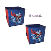 SuperMan Toys Organizer (Set of 2 pcs), Storage Box for Kids, Small - Dark Blue