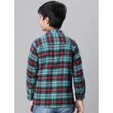 Oxolloxo Boys Relaxed Buffalo Tartan Checked Band Collar Cotton Casual Shirt