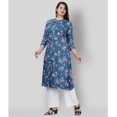 MAUKA - Blue Blue Straight Rayon Women''s Stitched Salwar Suit ( Pack of 1 ) - 5XL