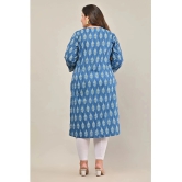 Swasti Cotton Printed Straight Womens Kurti - Blue ( Pack of 1 ) - None