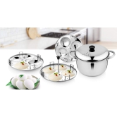 Urban Spoon Stainless Steel Idli Maker with Idli Plate, Idli Cooker, Idli Maker, Idli Cooker with Idli Plate, Rice Maker, Multi Cooking Pot 4000 Ml Dia 22.5 cm