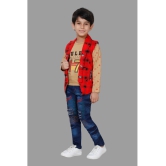 DKGF Fashion - Red Cotton Blend Boys T-Shirt & Jeans ( Pack of 1 ) - None