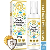 Mom & World Mineral Based Baby Sunscreen Lotion, SPF 50 PA+++, 120ml - UVA/UVB Protection, Water Resistance