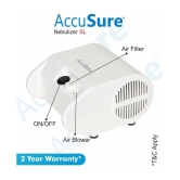 AccuSure SL Nebulizer Compressor Machine for Kids & Adult with Mouth Piece and Mask(White)