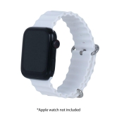 Croma Soft Silicone Ridged Strap for Apple iWatch (38mm / 40mm / 41mm) (Apple Compatible, White)