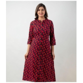 MAUKA - Red Rayon Women''s A-line Kurti ( Pack of 1 ) - None