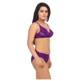 TCG Purple Cotton Lycra Bra & Panty Set - 38