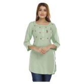 JC4U - Green Rayon Womens Straight Kurti ( Pack of 1 ) - L