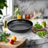 Bergner Bellini Aura Non Stick Frypan | Gas & Induction Compatible | Black 20 cm