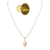 Gilherfashion Gold Plated Daily Wear Locket+ 24 Inch Chain For Women And Girls - Golden