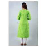 Lee Moda - Green Cotton Womens Straight Kurti ( Pack of 1 ) - S