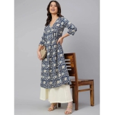 Janasya - Navy Cotton Womens Flared Kurti ( Pack of 1 ) - None