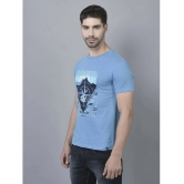 Dollar Cotton Blend Regular Fit Printed Half Sleeves Mens T-Shirt - Blue ( Pack of 1 ) - None