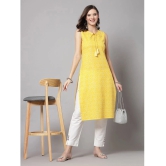 KIPEK Rayon Printed Straight Womens Kurti - Yellow ( Pack of 1 ) - None