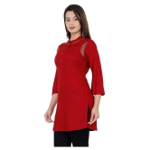 HIGHLIGHT FASHION EXPORT - Red Rayon Women''s Straight Kurti ( Pack of 1 ) - M