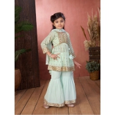 Aarika Sea Green Georgette Girls Kurta and Sharara Set ( Pack of 1 ) - None