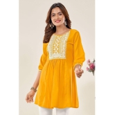 Glomee - Yellow Viscose Women's Tunic ( Pack of 1 ) - None