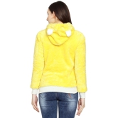 PPTHEFASHIONHUB Faux Fur Women''s Hooded Sweatshirt ( Yellow ) - None