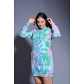 Go Devil in Multi Tye Dye Sweatdress for Women M