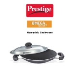 Prestige Omega Select Plus Residue Free Non-Stick Deep Appachetty with Lid, 20cm (Aluminium, Black)