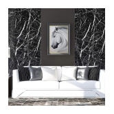 GEEO Black marble design for kitchen foil wallpaper, Wall Sticker ( 200 x 60 cms )