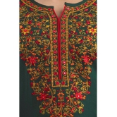 offline selection - Green Cotton Blend Women''s Straight Kurti ( Pack of 1 ) - None