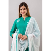 MAUKA - Turquoise Straight Rayon Women's Stitched Salwar Suit ( Pack of 1 ) - None