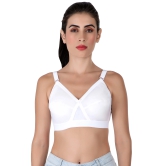 Eves Beauty Womens Non Padded Non Wired Full Coverage Bra-42D / White / Cotton Terylene Blend