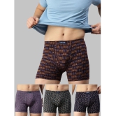 Lux Cozi - Black Cotton Mens Trunks ( Pack of 4 ) - None