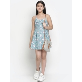 Oxolloxo Girls Blue & Off White Satin Dress