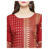 KSUT Maroon Rayon Straight Kurti - XL