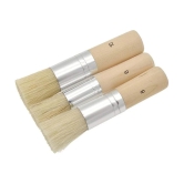 ECLET 3Pcs Stencil Brushes Set, Art Crafts Paint Brush with Pure Natural Hog Bristle