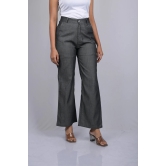 women pant for women western wear party wear Stylish Dark Grey Cotton Denim Silk  Pant (OTL-PNT-1004)-Grey / XXL