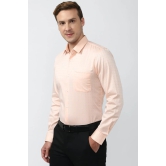 Men Peach Slim Fit Formal Full Sleeves Formal Shirt