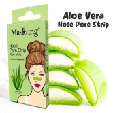 Masking Aloe Vera Deep Cleansing Nose Pore Strips, Nose Strips for Blackhead whitehead Removal with Soothing Wipes Pack 05 (25 Strips)